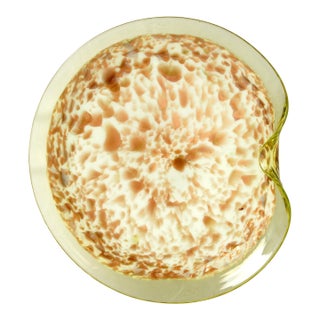 XL Mid Century Italian Murano Copper Uranium Glass Centerpiece Bowl 1960s For Sale