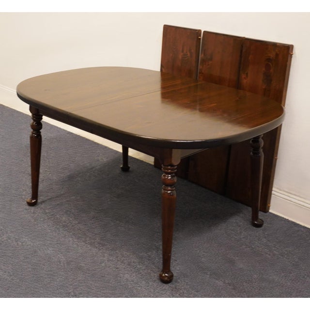 Ethan Allen Antiqued Pine Old Tavern Rustic Americana 96" Oval Dining Table 12-6024 For Sale - Image 9 of 12