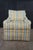 Swaim Vintage Swaim Yellow & Blue Plaid Down Filled Library Club Skirted Arm Chair For Sale - Image 4 of 18