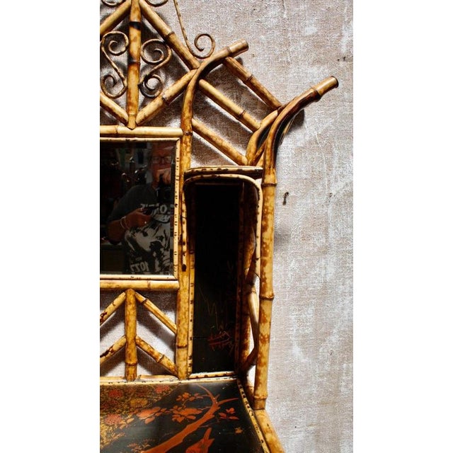 19th Century Victorian Japonisme Aesthetic Movement Bamboo Display Cabinet, 1880 For Sale - Image 11 of 14