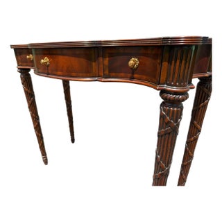 Maitland Smith Flame Mahogany Federal Style Console Table For Sale
