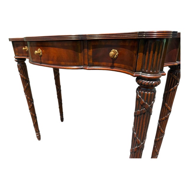 Maitland Smith Flame Mahogany Federal Style Console Table For Sale