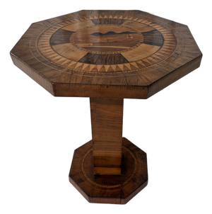 Late 20th Century Italian Octagonal Marquetry Side Table