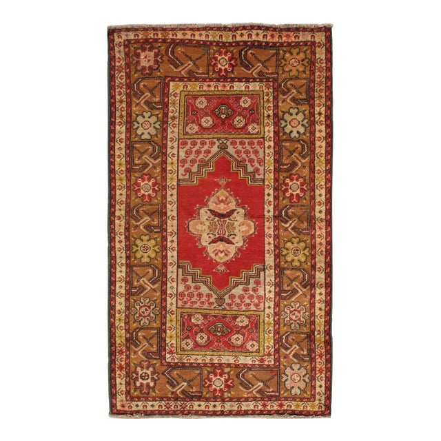 Vintage Turkish Oushak Area Rug 3'7 X 6'4 For Sale