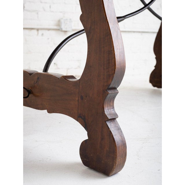 Spanish Rustic Wood Trestle Dining Table For Sale In New York - Image 6 of 13