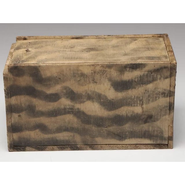 19th Century Antique 19th Century American Primitive Folk Art Paint Decorated Wood Candle Box With Smoke Pattern Design For Sale - Image 5 of 9