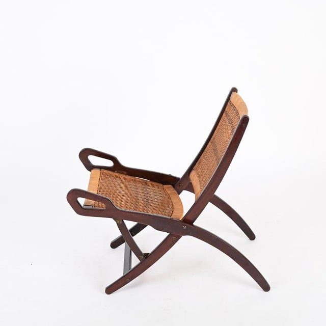 Ninfea Hand-Woven Folding Chair attributed to Gio Ponti for Fratelli Reguitti, Italy, 1950s For Sale - Image 12 of 18