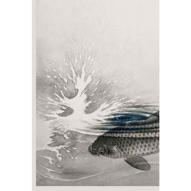 Three Carps by Ohara Koson, Vintage Japanese Woodblock Print Reproduction, 32" X 48" For Sale - Image 4 of 10