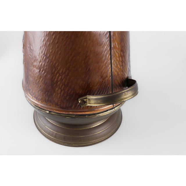Copper Umbrella Stand with Hammered Relief of Vermeer, France, 1900s For Sale - Image 10 of 14
