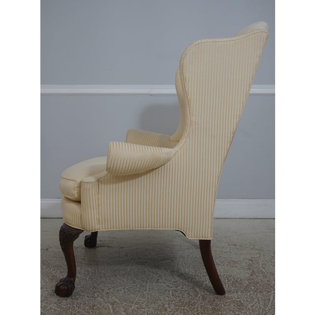 Chippendale Pair Southwood Ball & Claw Mahogany Wing Back Easy Chairs For Sale - Image 3 of 18