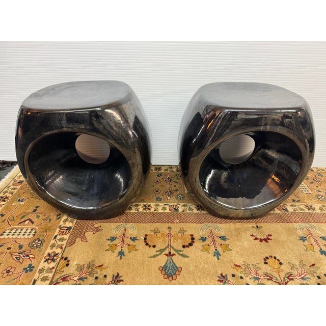 Contemporary Made Goods Duffy Stools, Metallic Charcoal For Sale - Image 3 of 12