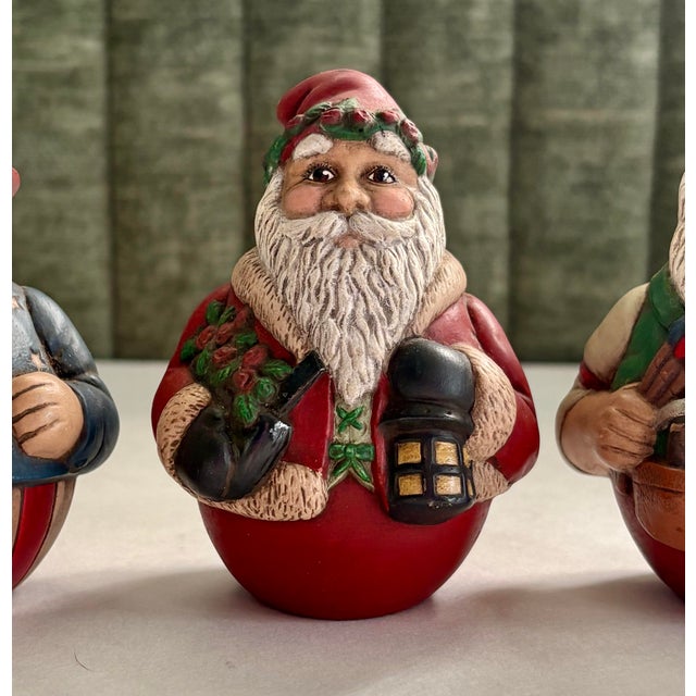1990s Vintage Scioto Santa Figurines: Uncle Sam, Santa Toymaker, Old World Santa, Set of 3 For Sale - Image 5 of 10