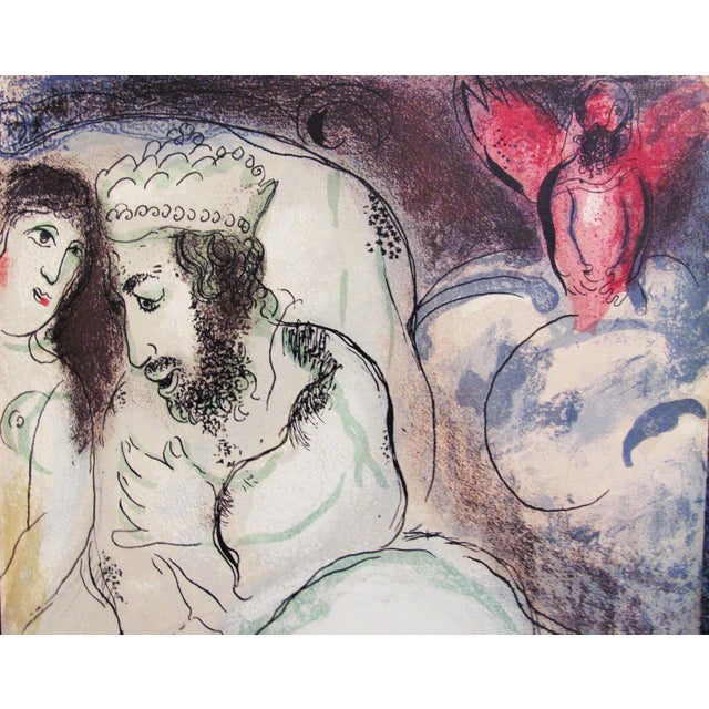 Marc Chagall "Sara Et Abimelech" Bible I. Color stone lithograph Printed by Mourlot, Paris.1956 Editions de la revue Verve...