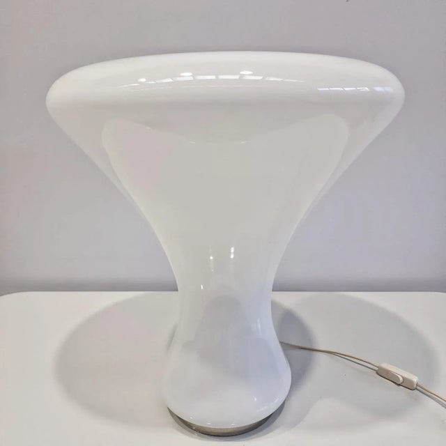 1960s Vintage Space Age White Glass Table Lamp, 1960s For Sale - Image 5 of 8