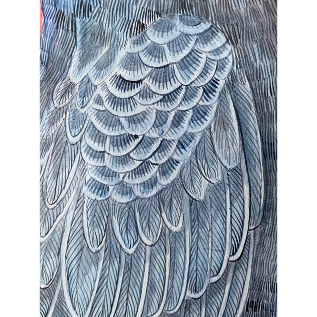 Allison Cosmos “Vine and Dandy” Hyacinth Macaw Blue Parrot Painting by Allison Cosmos For Sale - Image 4 of 4