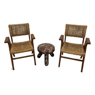Pair Avignon Rope X-Chairs For Sale