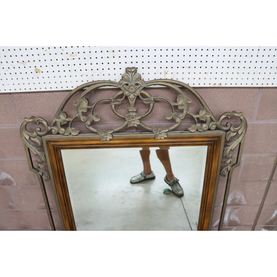 Drexel Heritage Iron & Mahogany Mirror | Chairish