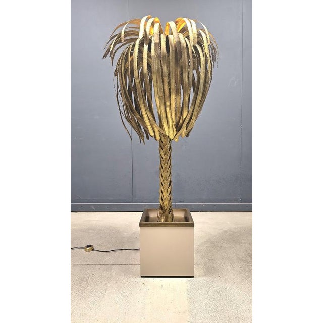 Hollywood Regency Brass Palm Tree Floor Lamp from Maison Jansen, 1970s For Sale - Image 3 of 18