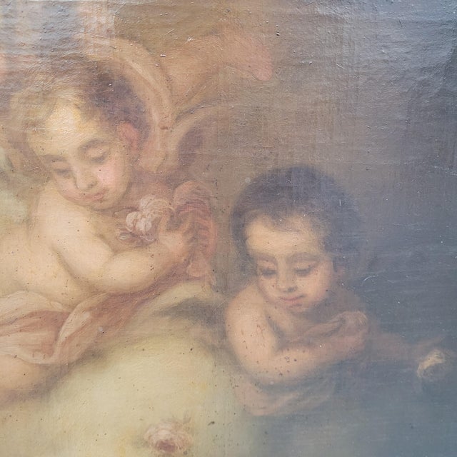 After Murillo, Vision of Saint Francis of Assisi at the Porziuncola, 19th Century, Oil on Canvas For Sale - Image 13 of 18