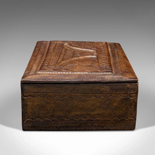 Mid 20th Century 1960's Vintage Tuareg Hand Tooled Box For Sale - Image 5 of 9