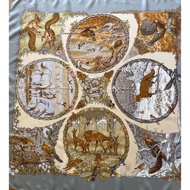 Hermès Hermès « Les Quatre Saisons » Silk Scarf 1994 For Sale - Image 4 of 10
