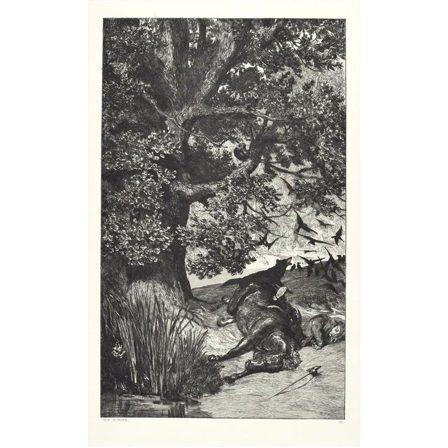 Fallen Knight - Original Etching by M. Klinger - 1881 1881 For Sale