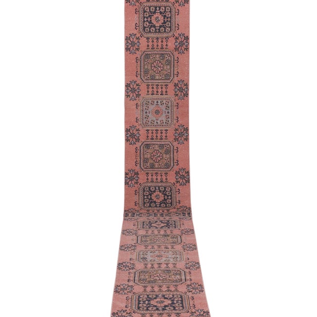 Mid-Century Modern 1960s Turkish Hand Knotted Vintage Long Runner Rug - Stair Carpet 2'6'' X 21'9'' For Sale - Image 3 of 10