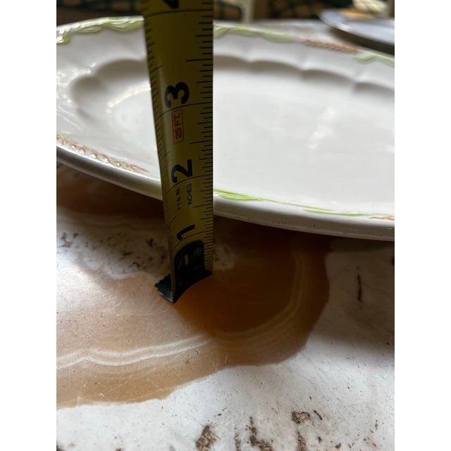 Up for consideration is a beautiful vintage white ceramic oval platter with wheat details on the rim. This would look...