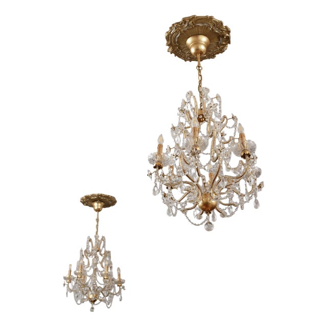 Italian Crystal Chandelier Mechini Firenze For Sale