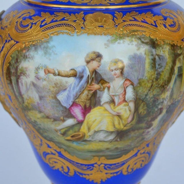 19th Century Porcelain Sevres Vase With Gild Bronze For Sale - Image 4 of 8