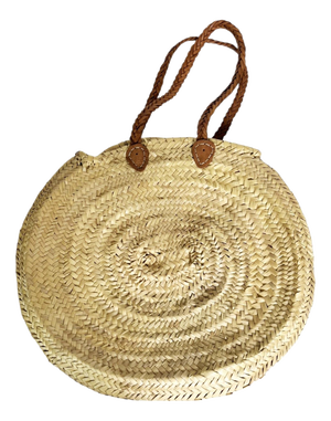 20th Century Bohemian Rattan and Leather Bag, France