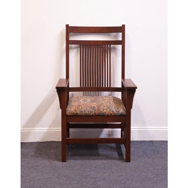 Canal Dover Solid Quarter Sawn Oak Contemporary Mission Style Dining Arm Chair For Sale - Image 4 of 10