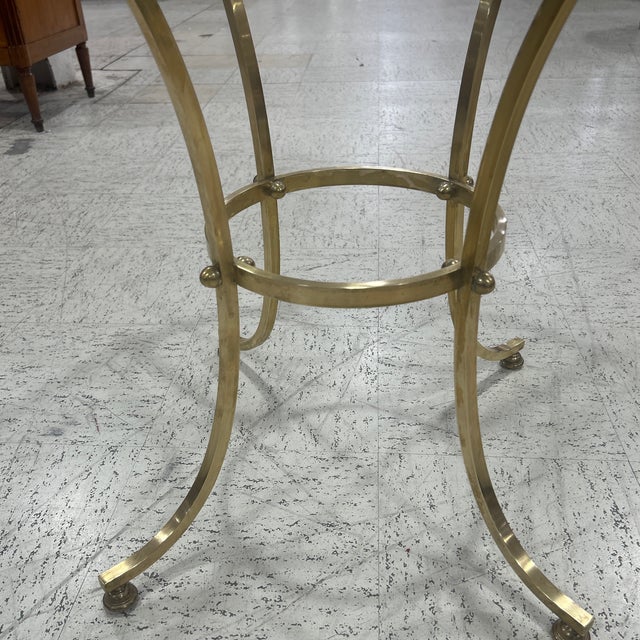 Late 20th Century Glass Top Brass Gueridon For Sale - Image 4 of 8