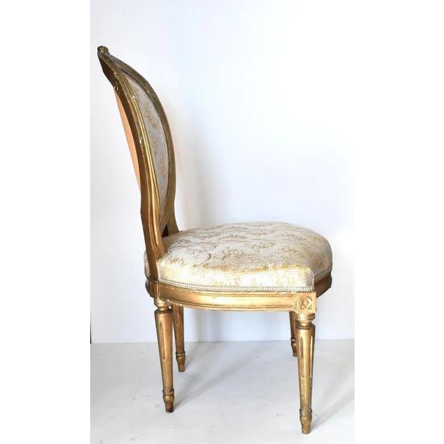Gold Antique 18th-Century French Gilt Chairs - a Pair For Sale - Image 8 of 13