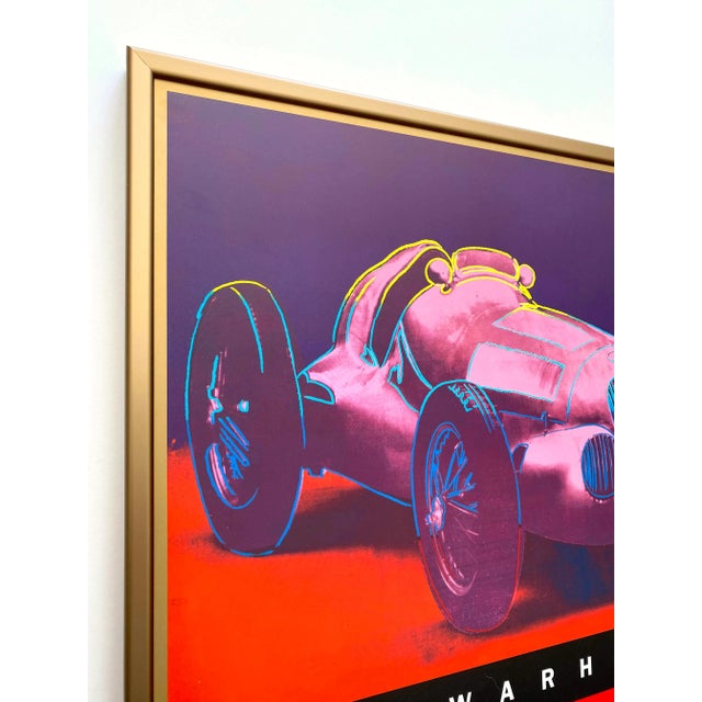 Andy Warhol Andy Warhol Estate Vintage 1988 Pop Art Lithograph Print Framed Exhibition Poster " Mercedes-Benz W125 Grand Prix Car 1937 " 1986 For Sale - Image 4 of 13