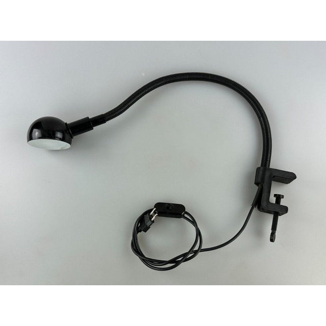 Black Space Age Gooseneck Clamp Lamp in Metal, 1960s For Sale - Image 8 of 14
