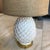 1940s 1940s White Ceramic & Brass Pineapple Artichoke Table Lamp With Burlap Shade For Sale - Image 5 of 10