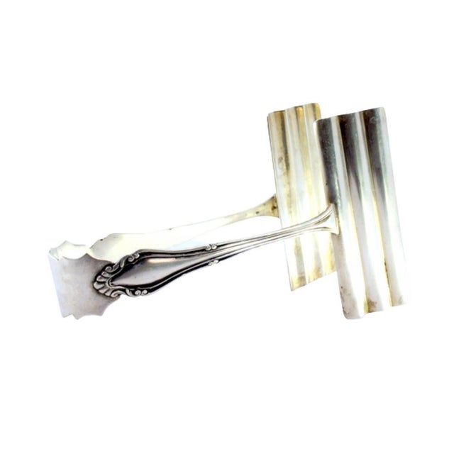 Silver Asparagus Tongs with Monogram Cards Handles For Sale - Image 6 of 6