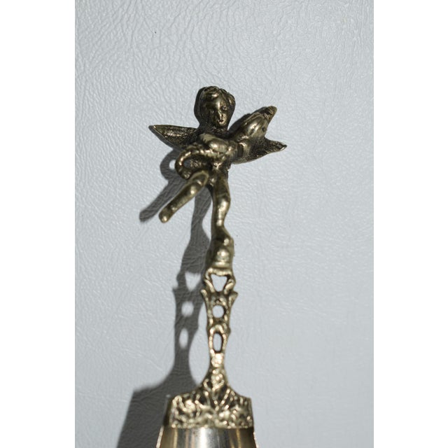 Late 19th Century Antique Silver Figural Winged Cherub Salt Spoon For Sale - Image 5 of 13