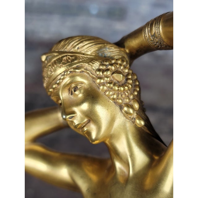 Original 1920s French Art Deco Gilt Bronze Sculture For Sale In Los Angeles - Image 6 of 11