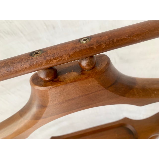 1960’s Vintage Mid-Century Modern Men’s Bedroom Wood Suit Valet For Sale - Image 4 of 12