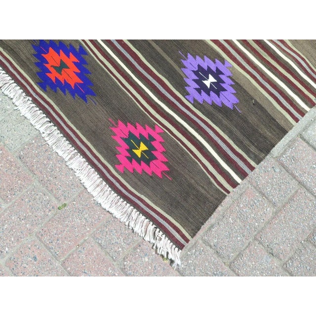 1960s Nomadic Style Kilim Rug - 59"x75" For Sale - Image 10 of 12