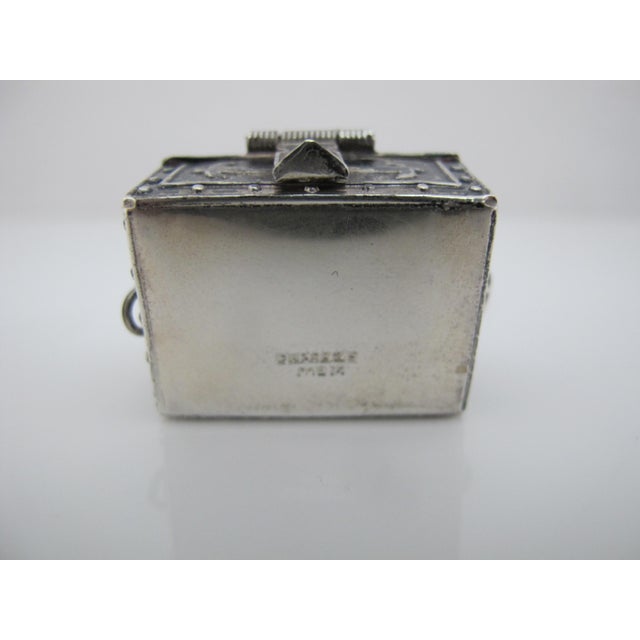 Miniature Mexico Sterling Silver Wedding Treasure Chest Trinket Box For Sale - Image 11 of 11