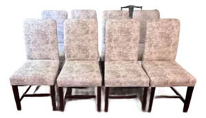 Set of 8 Marbled Custom Dining Chairs