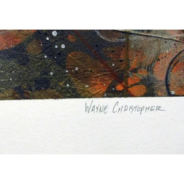 Wayne Christopher Abstract Mix-Media Print on Paper, 1990s Hand Signed For Sale - Image 4 of 5