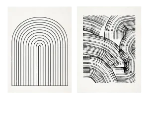 Contemporary Minimalist Abstract Giclee Prints - a Pair