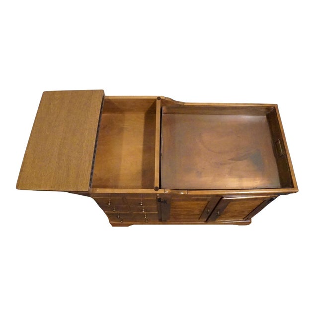 Wood Ethan Allen Heirloom Nutmeg Maple Colonial Early American 40" Four Drawer Dry Sink Buffet 10-1605 For Sale - Image 7 of 16