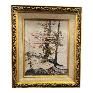 Morris Katz Signed 1981 Original Landscape Oil Painting 8x10 Framed Impasto VTG For Sale