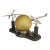 1930s Uber Rare Vintage Sublime Art Deco Streamline Bronze Aviation Award Twin Chrome Airplane Amber Brain Globe Table Lamp For Sale