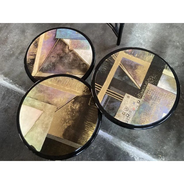 Miami Vice Style Round Side Tables, 1980s, Set of 3 For Sale - Image 6 of 8